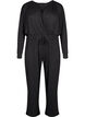 Jumpsuit with wrap and ties, Dark Grey Melange, Packshot image number 0