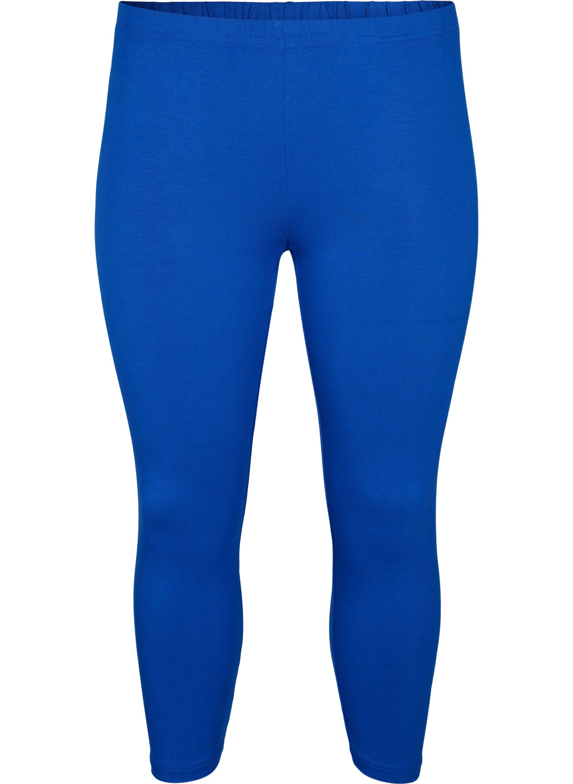 ZizzifashionBasic 3/4-length viscose leggings, Blue, Packshot image number 0