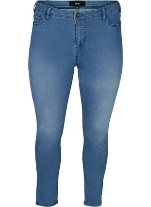 Slim fit Emily jeans with regular waist, Blue denim, Packshot image number 0