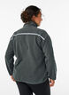 Fleece jacket with zip and reflective tape, Green, Model image number 2