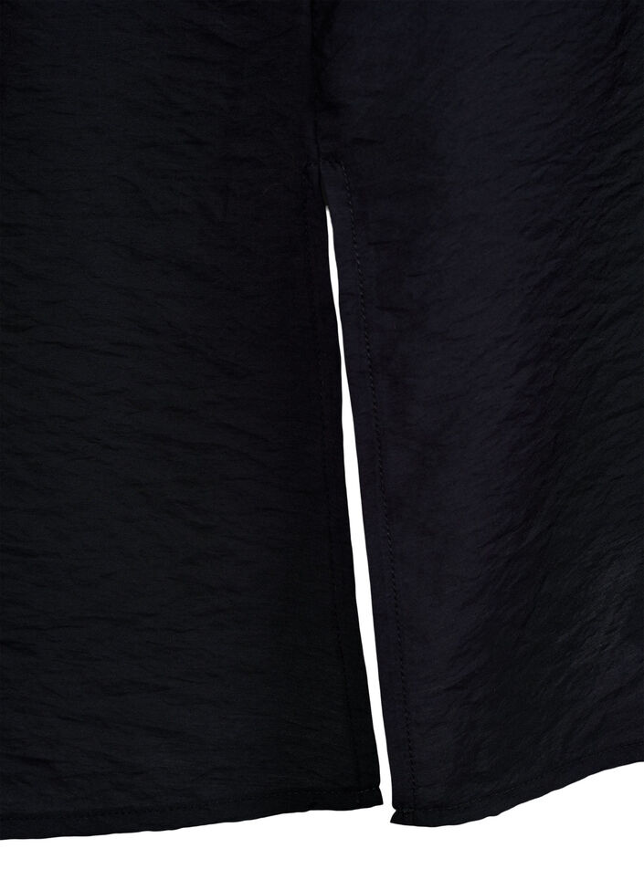 V-neck dress in viscose, Black, Packshot image number 3