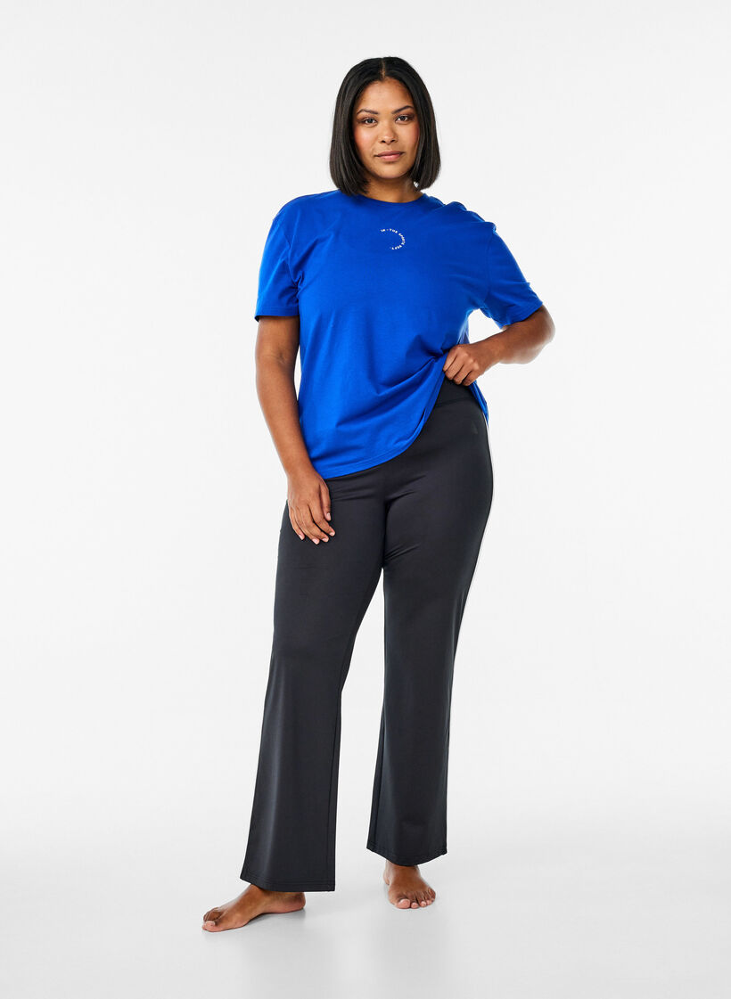 Sporty T-shirt in organic cotton, Blue, Model image number 1