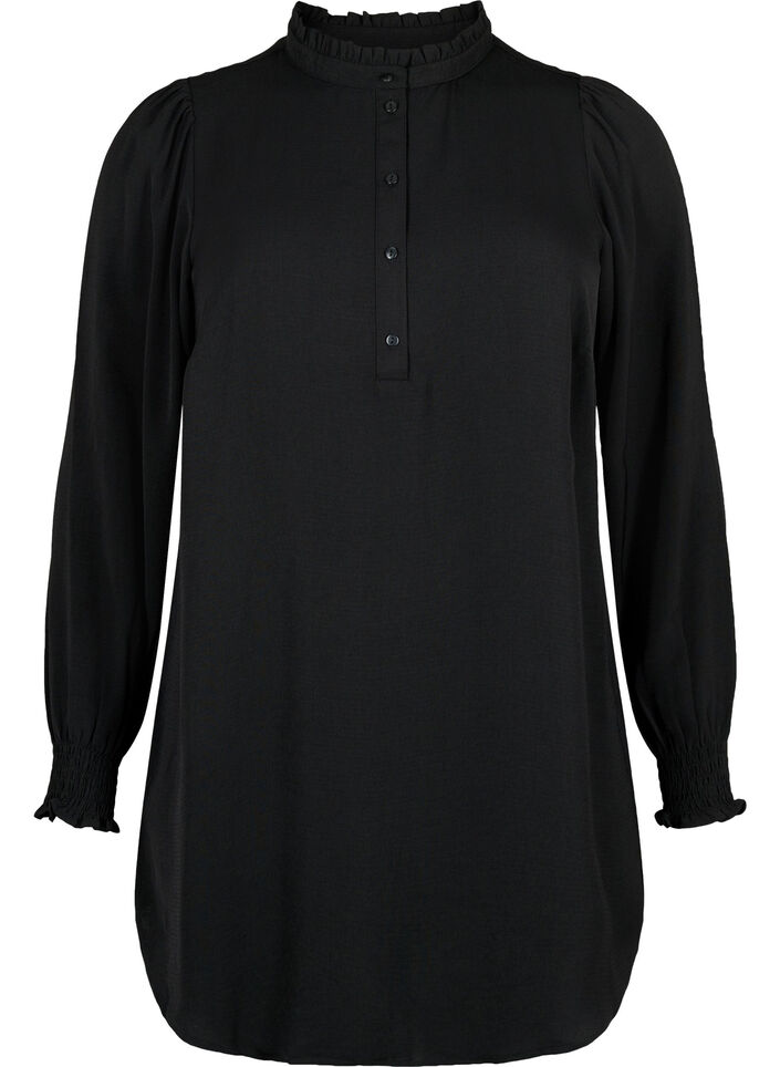 Tunic with smock, Black, Packshot image number 0