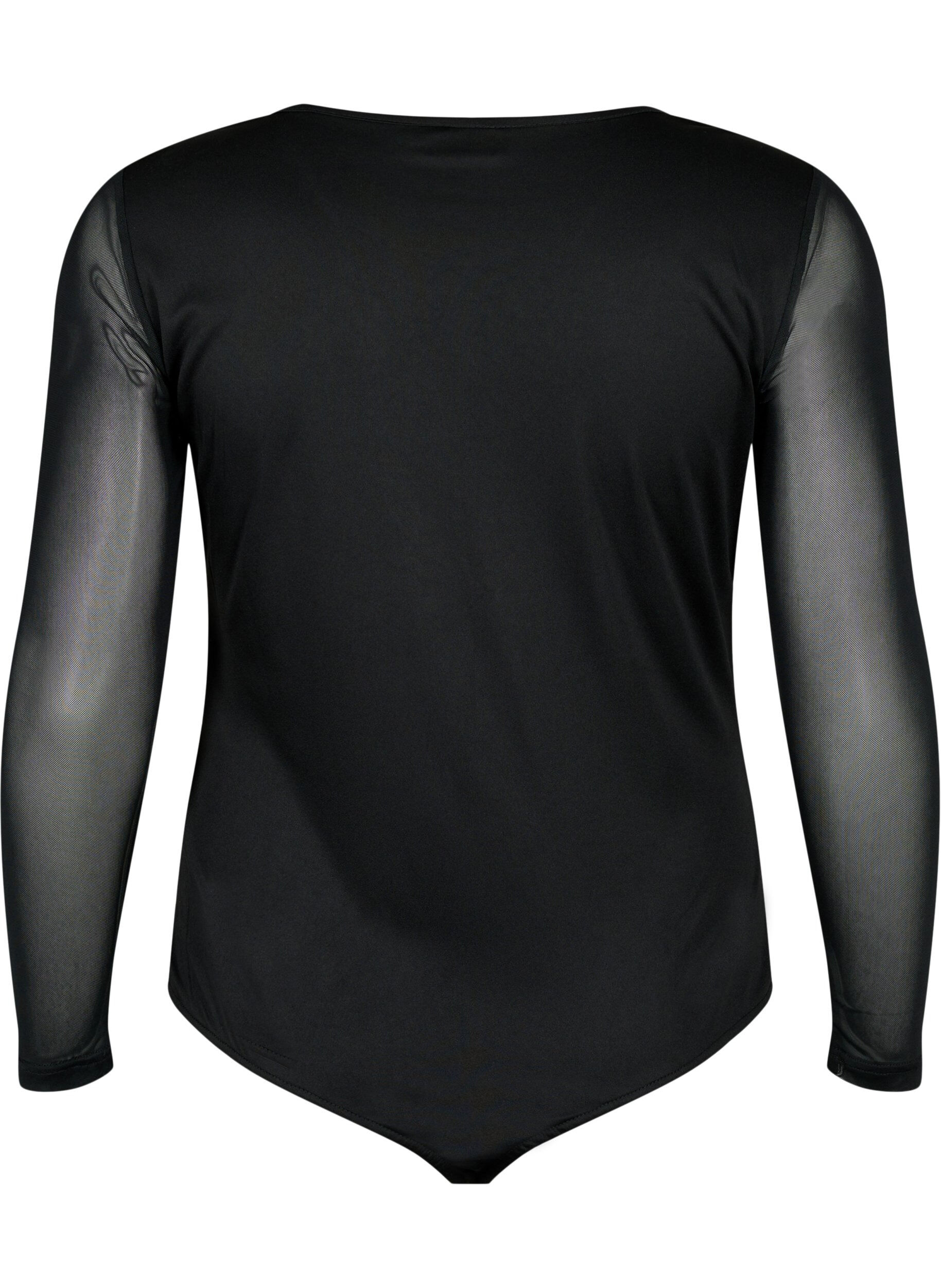 Zizzifashion Bodystocking with lace and mesh, Black, Packshot image number 1