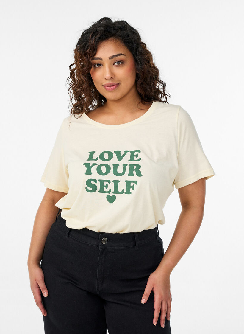 T-shirt with motif, Yellow, Model image number 0