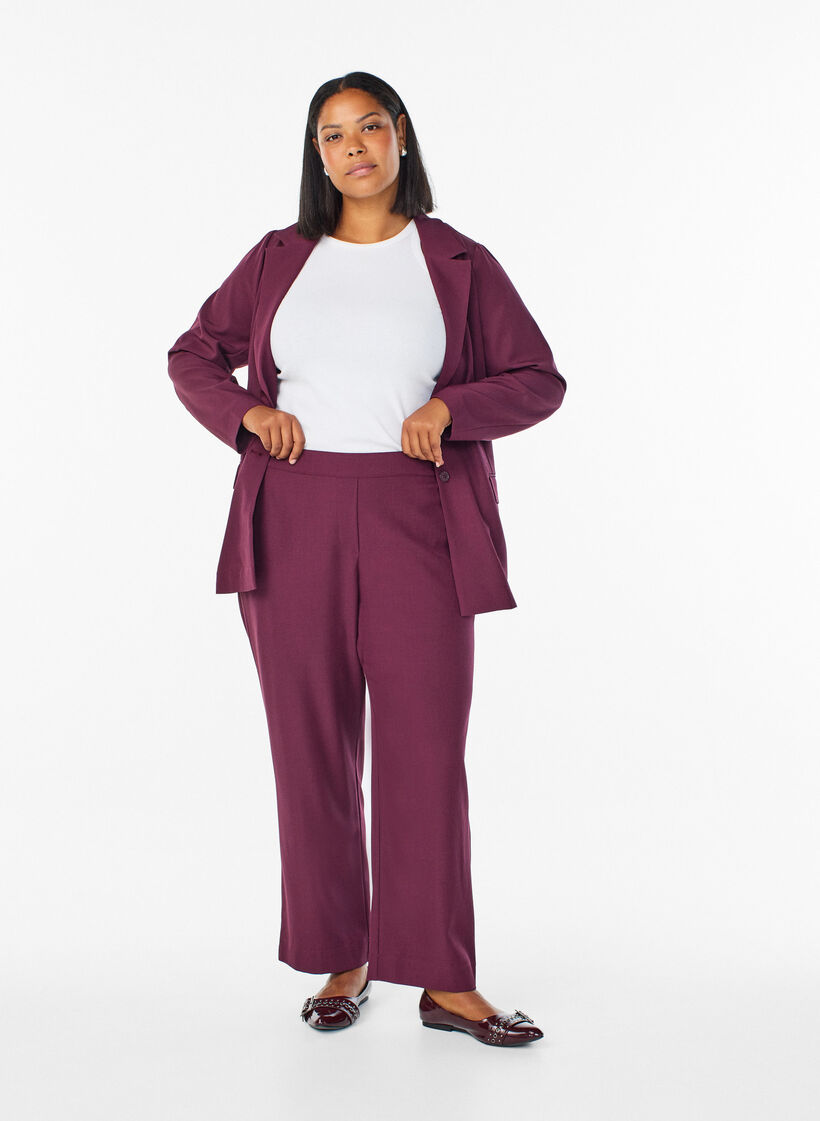 FLASH - Loose trousers with pockets, Dark Bordeaux, Model image number 0