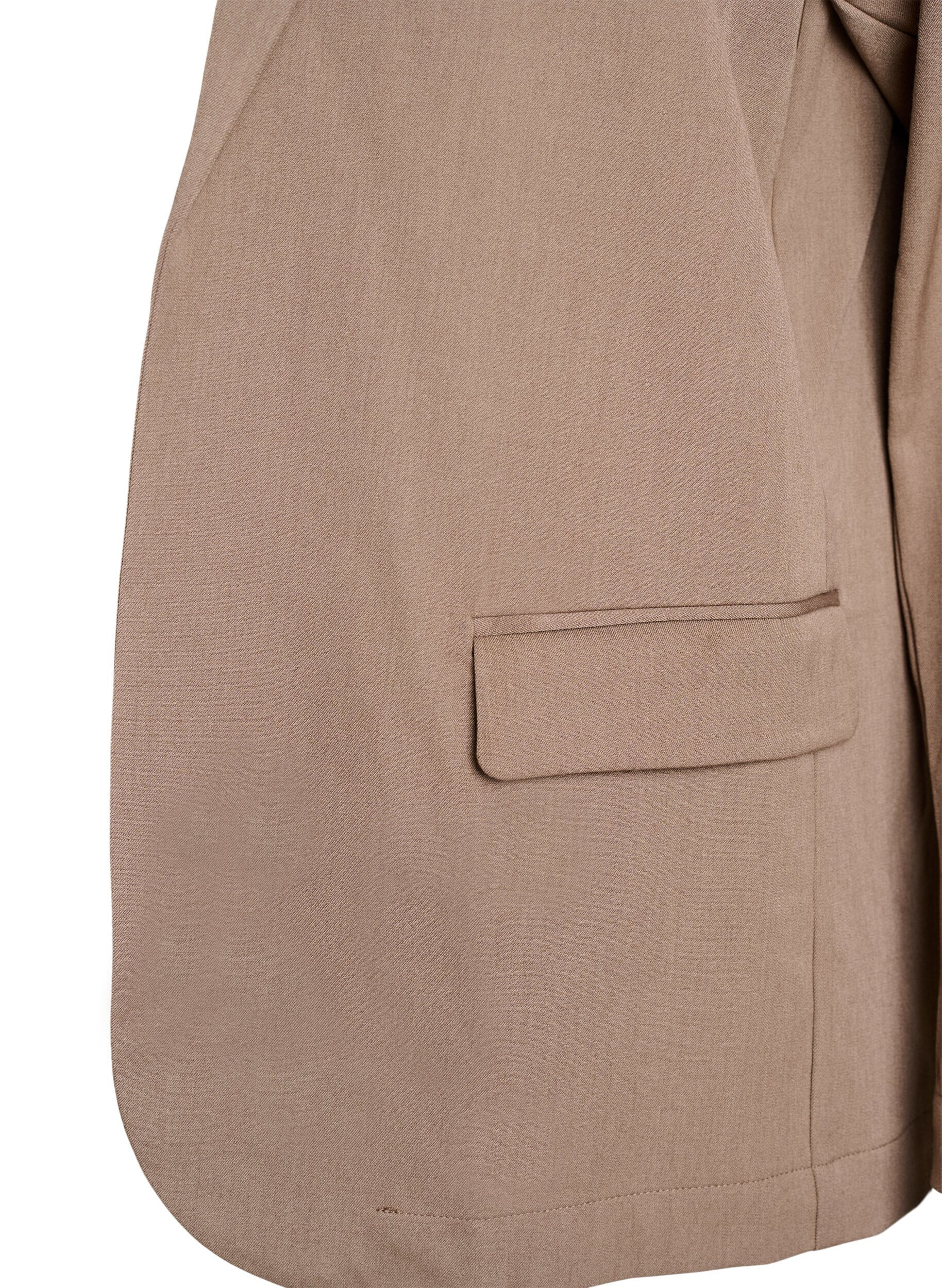 Zizzifashion Open blazer with pockets, Brown, Packshot image number 2