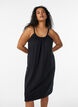 Knee-length strap dress in organic cotton, Black, Model image number 0