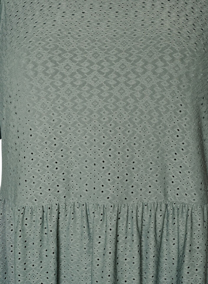 Short dress with lace pattern and layered skirt, Green, Packshot image number 2