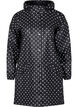 Hooded polka dot rain jacket, Black W/White Dot, Packshot image number 0