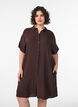 Loose-fitting long shirt in viscose, Brown, Model image number 0
