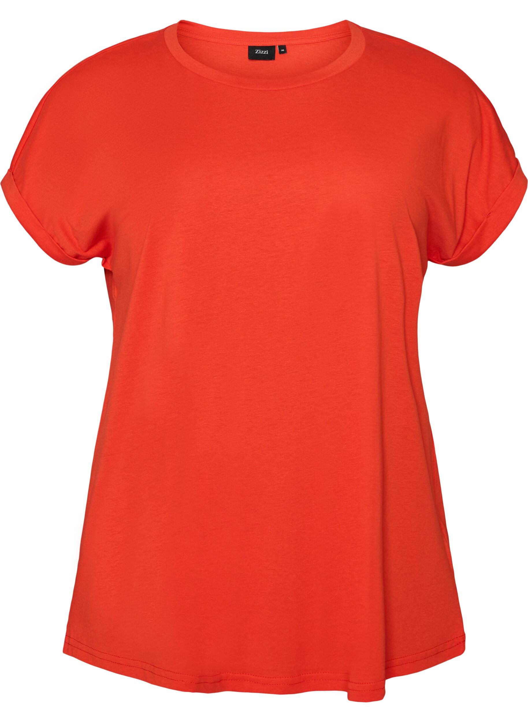 Short-sleeved cotton blend T-shirt