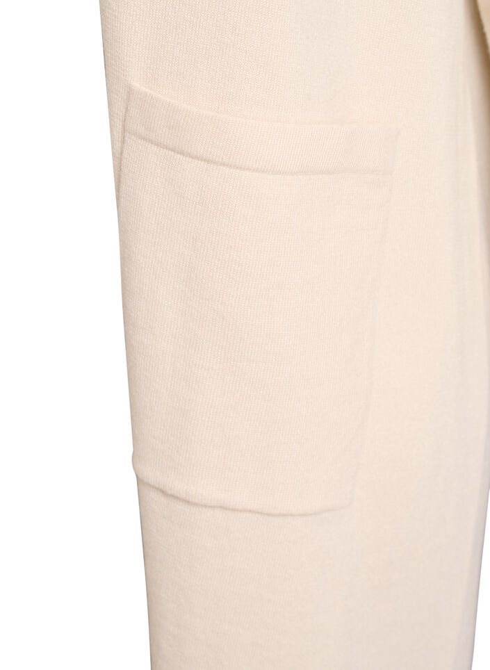 FLASH - Long, open cardigan with pockets, Beige, Packshot image number 3