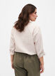 Shirt blouse with button closure in cotton-linen blend, Sandshell White, Model image number 1