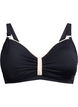 Bikini top with ruching and contrast details, Black, Packshot image number 0