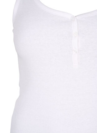 Rib tank top with buttons, Bright White, Packshot image number 2