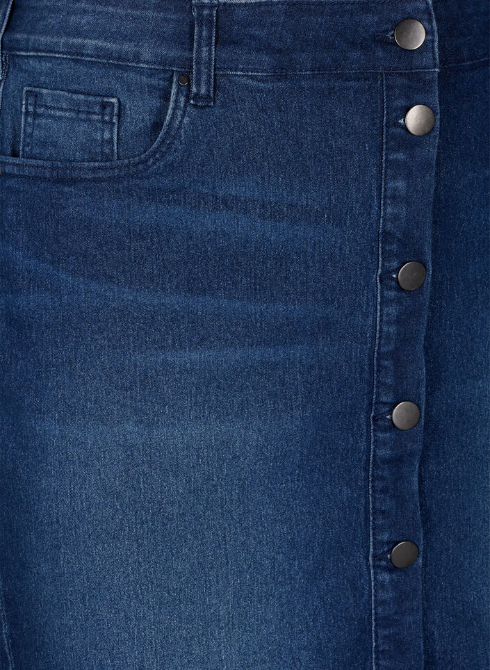 FLASH - Denim skirt with button closure, Blue, Packshot image number 2