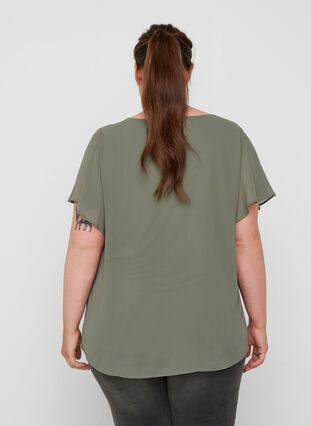 Short-sleeved blouse, Agave Green, Model image number 1