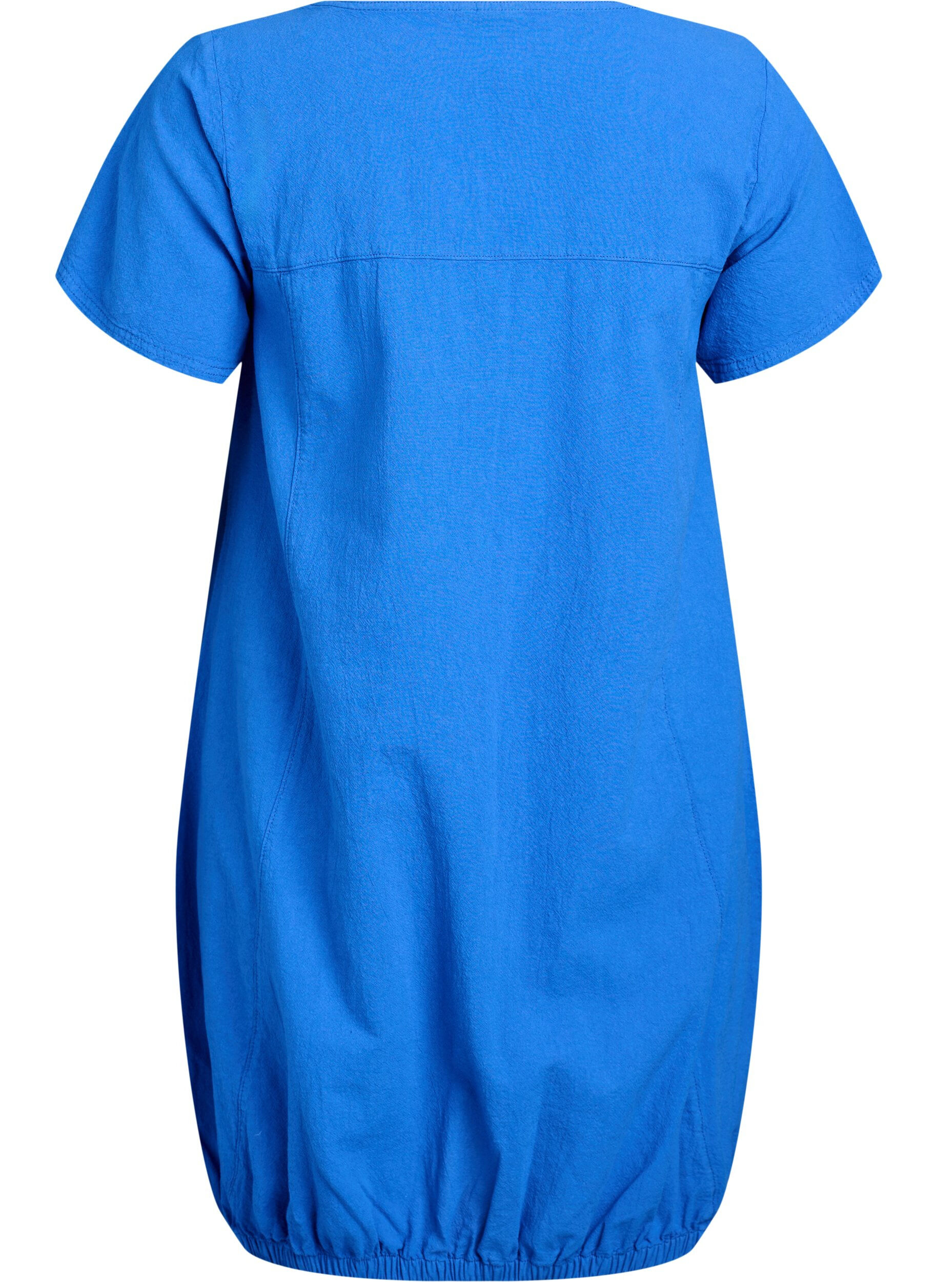 Zizzifashion Short sleeve cotton dress, Blue, Packshot image number 1