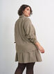 Shirt with small check pattern and rhinestones, Brown, Model image number 2