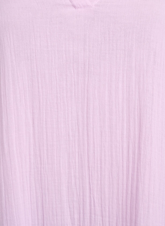 Short A-line dress in cotton muslin, Purple, Packshot image number 2