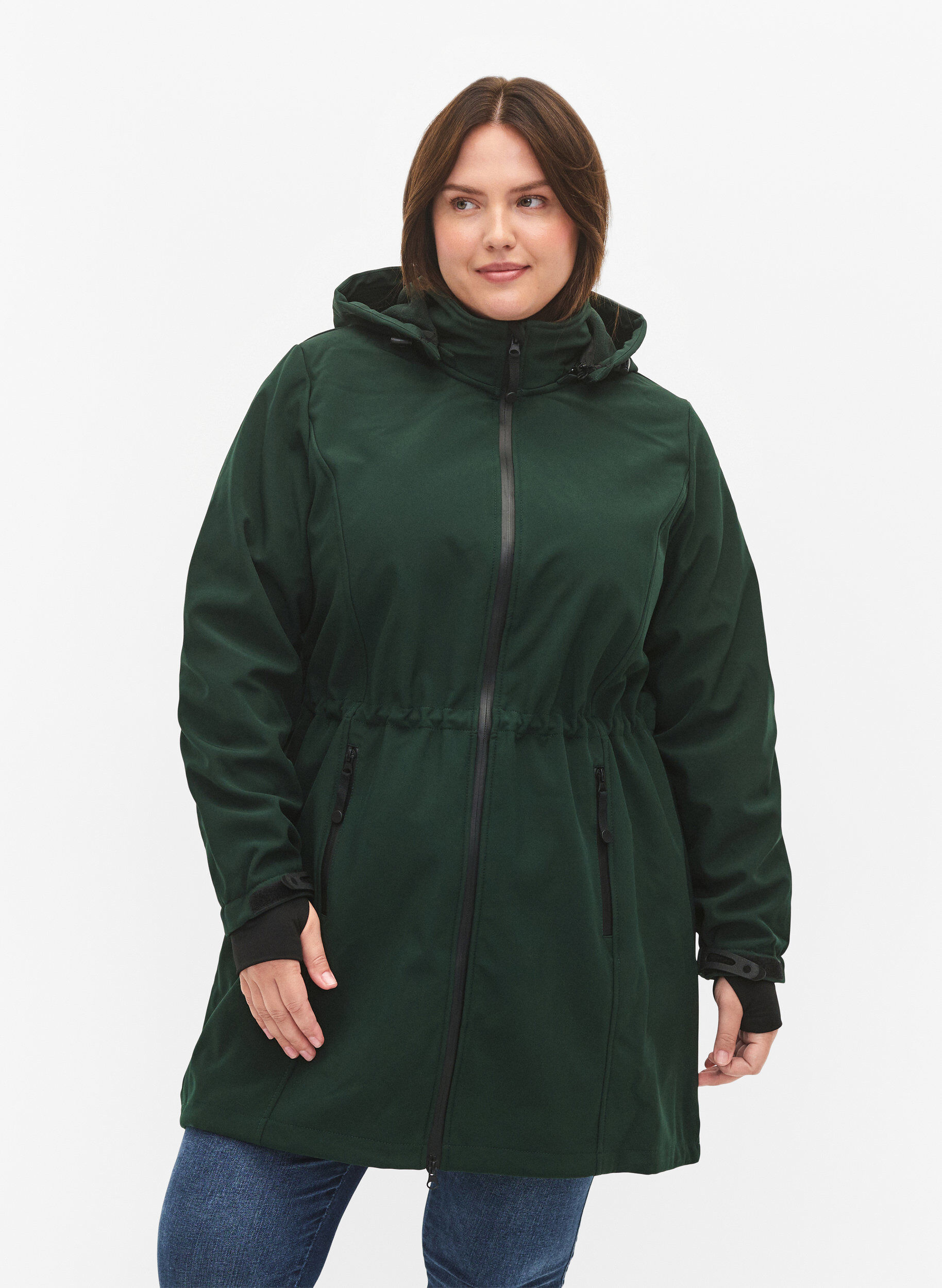 Zizzifashion Softshell jacket with detachable hood, Green, Model image number 0
