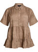 Loose blouse with collar and buttons, Brown, Packshot image number 0