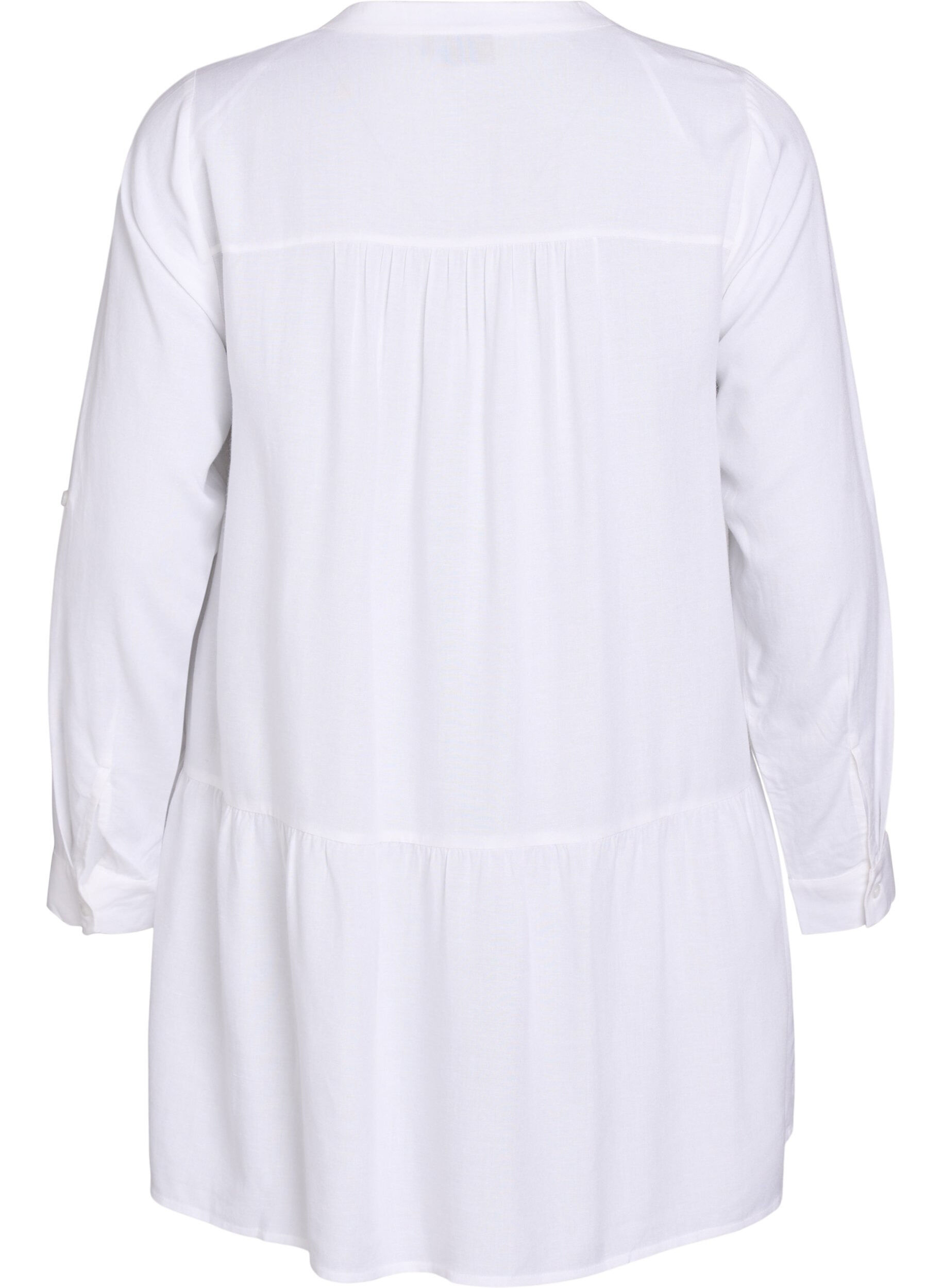 Zizzifashion Tunic with V-neckline and gathered details, White, Packshot image number 1