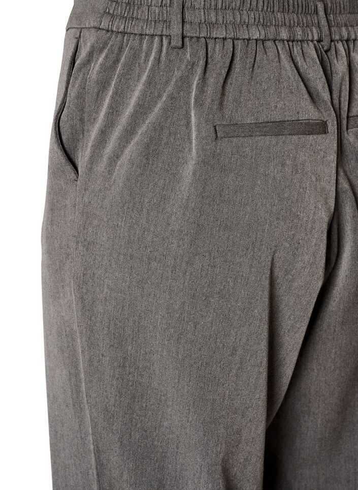 High-waisted tailored trousers with straight fit, Dark Grey, Packshot image number 3