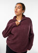 FLASH - Knitted sweater with high neck and zipper, Red, Model image number 4