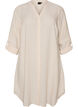 Long shirt in linen and viscose, Beige, Packshot image number 0