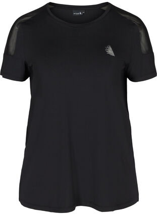 Sports t-shirt with mesh, Black, Packshot image number 0