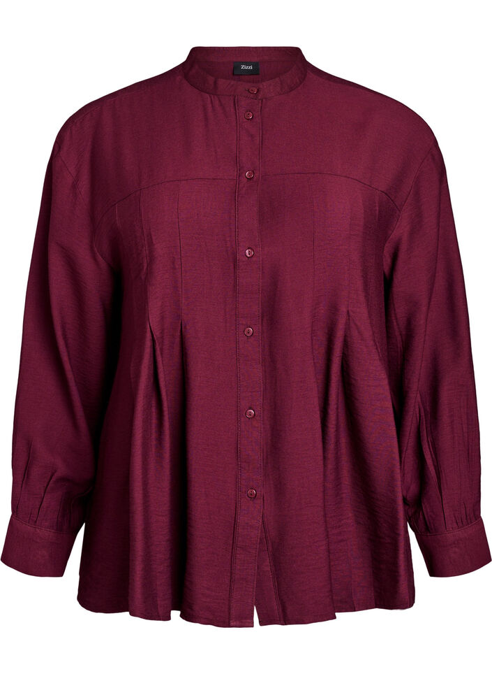 Viscose shirt with A-line shape, Red, Packshot image number 0