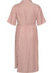 Ankle-length shirt dress with tie belt and stripes, Red, Packshot image number 1