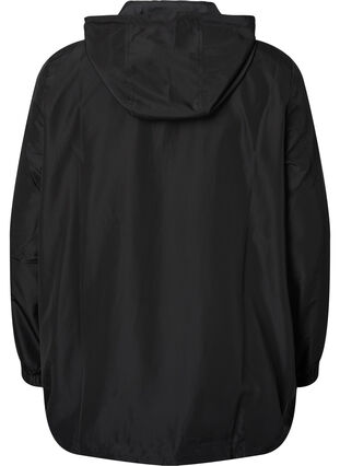 Anorak with hood and pocket, Black, Packshot image number 1