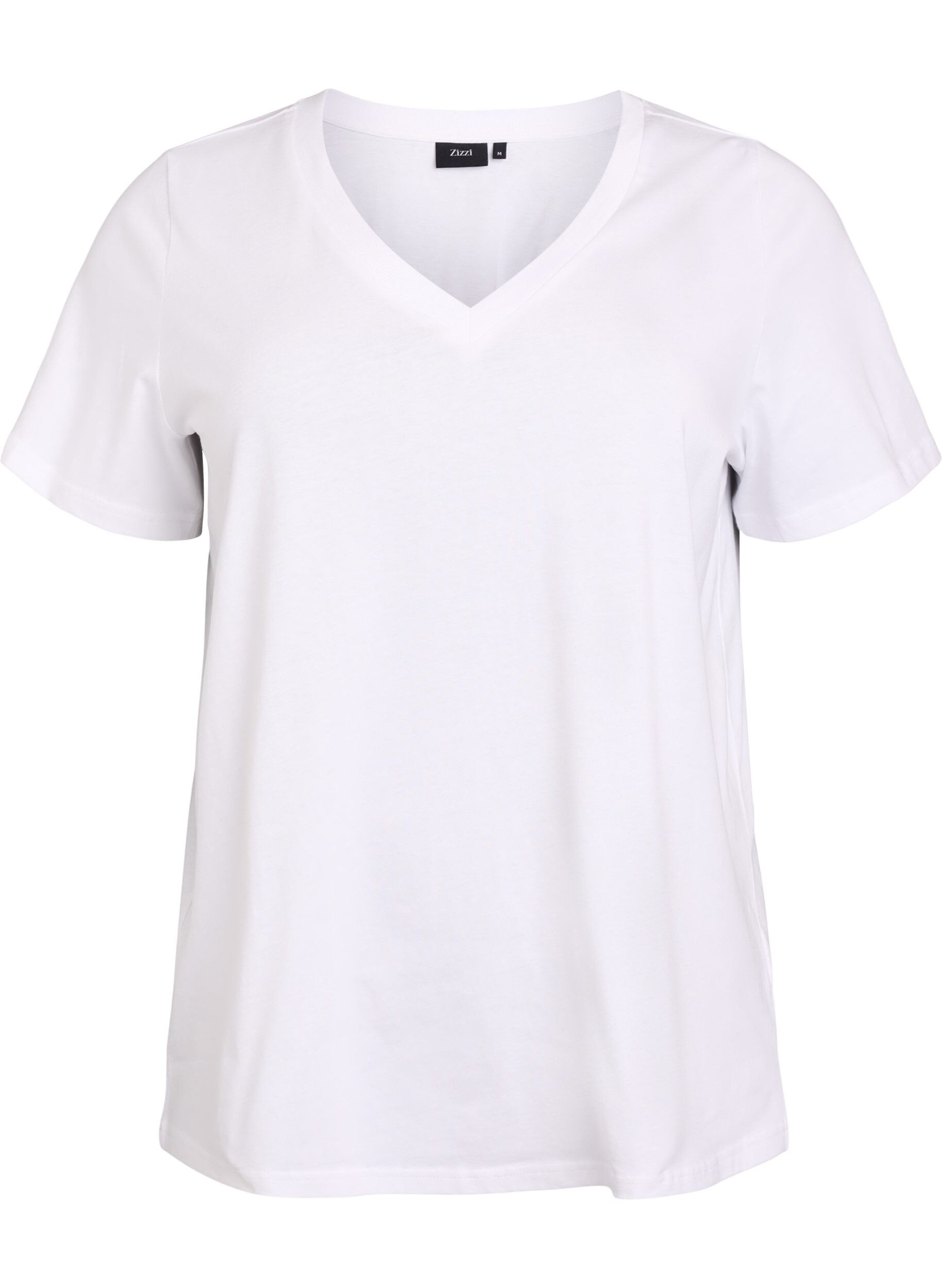 Basic cotton T-shirt with a V-neck