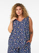 Printed top with v-neck, Blue, Model image number 0
