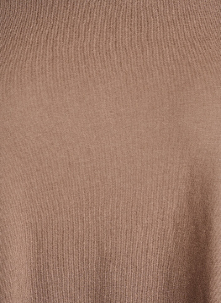 Short-sleeved cotton blend t-shirt, Brown, Packshot image number 2