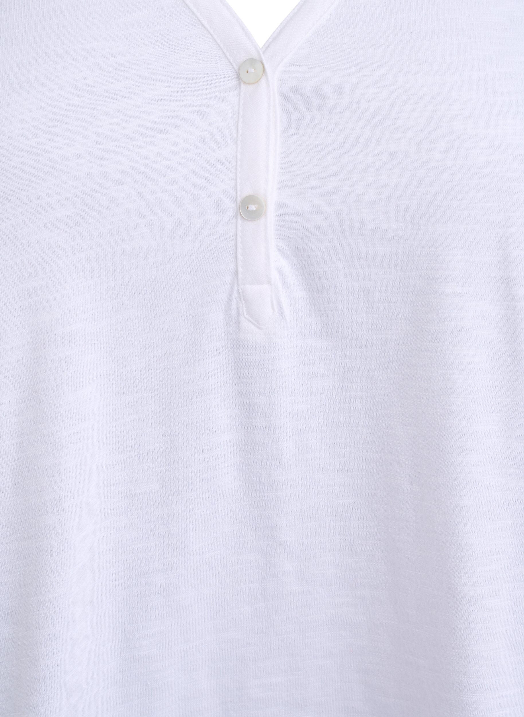 Zizzifashion T-shirt with button detail, White, Packshot image number 2