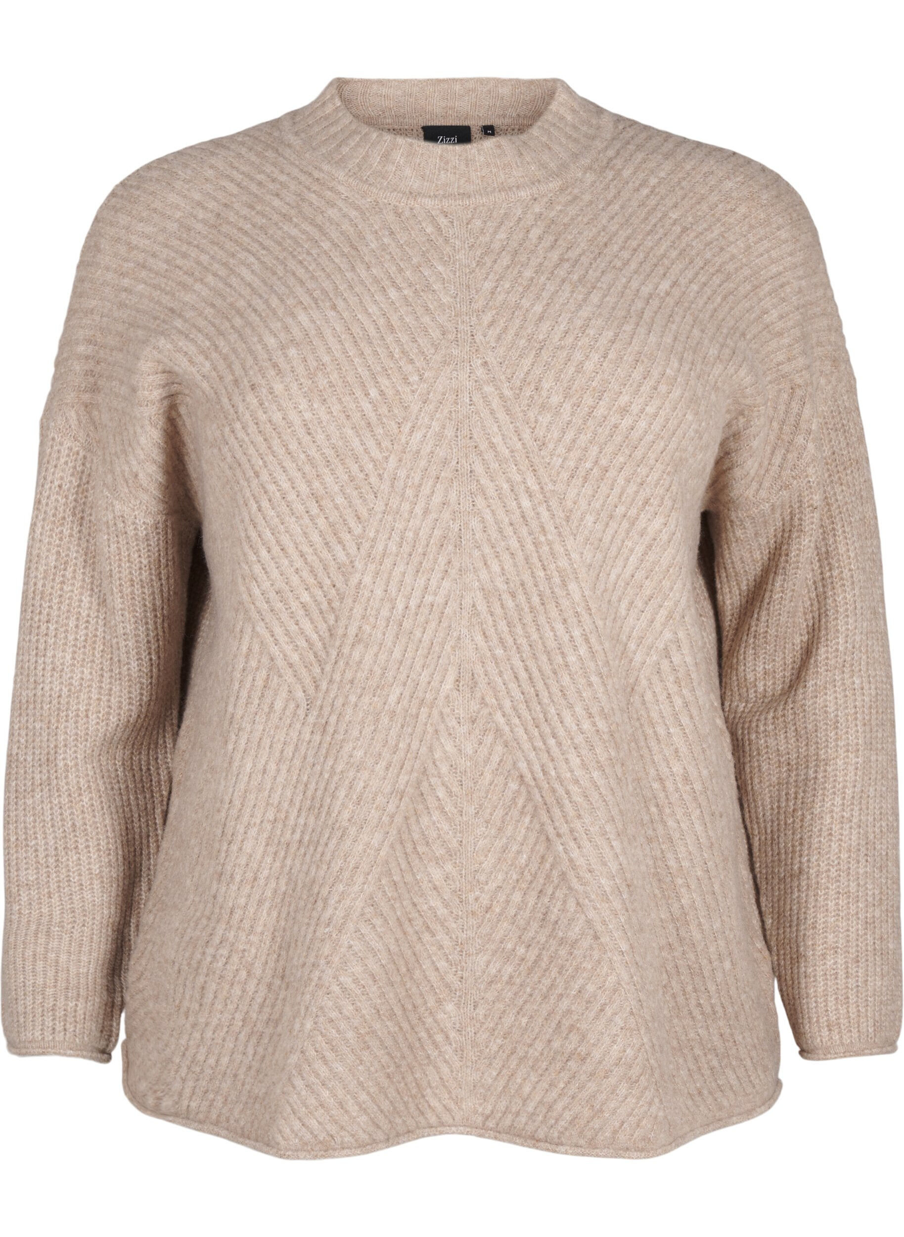 Zizzifashion Jumper with a striped pattern and long sleeves, Simply Taupe Mel., Packshot image number 0