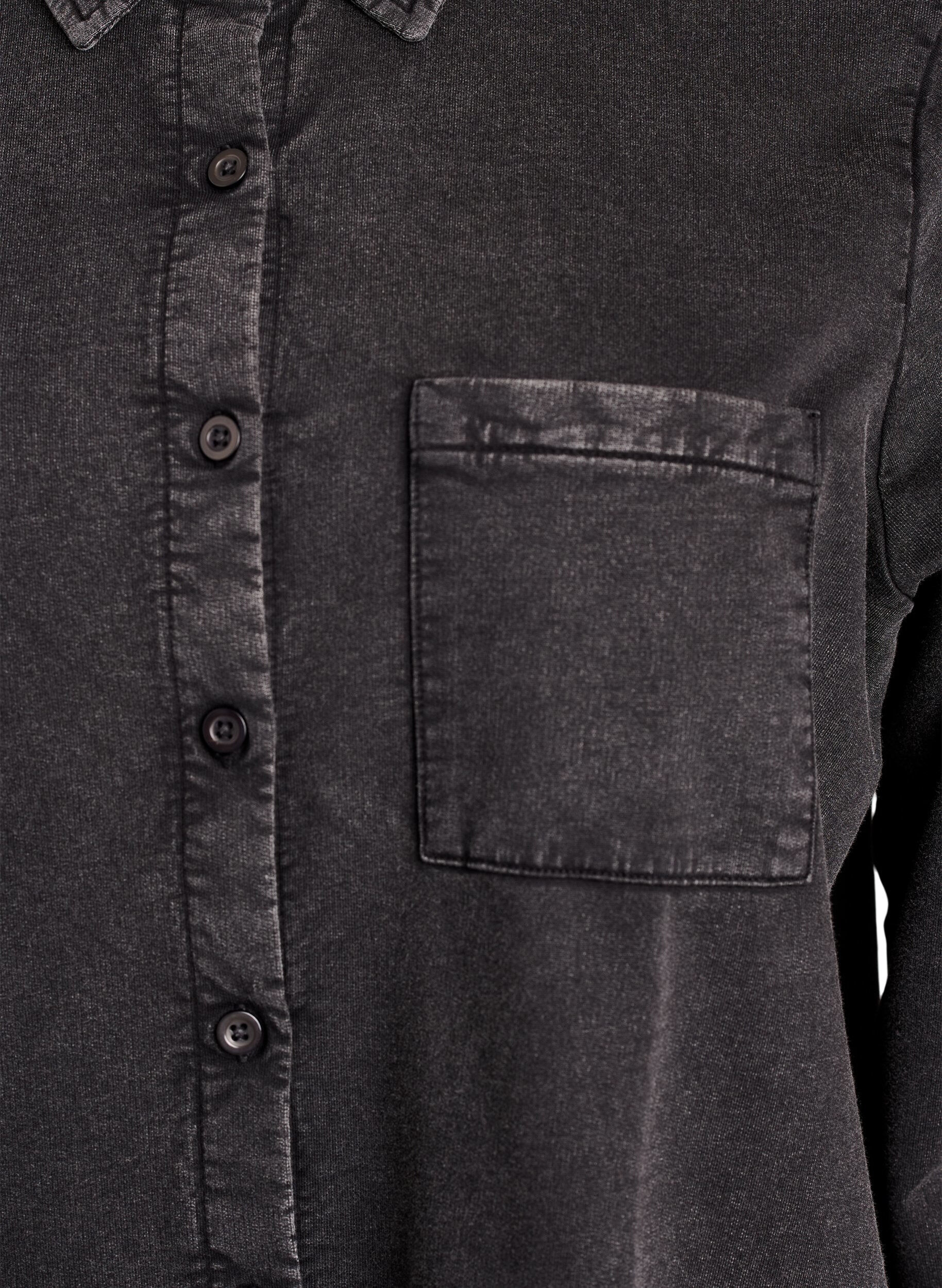 Zizzifashion Shirt in sweat fabric with a washed effect, Dark Grey, Packshot image number 2