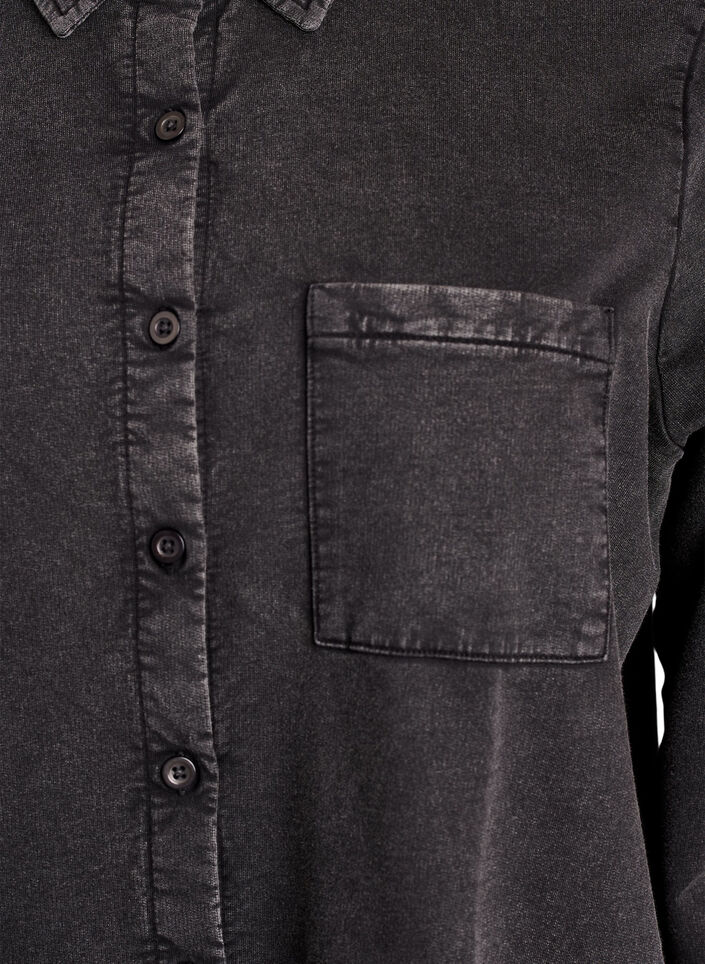 Shirt in sweat fabric with a washed effect, Dark Grey, Packshot image number 2