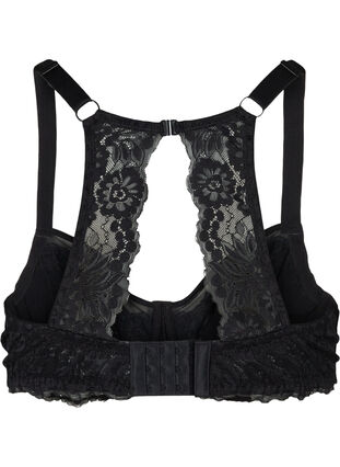 Figa underwired bra with lace back, Black, Packshot image number 1