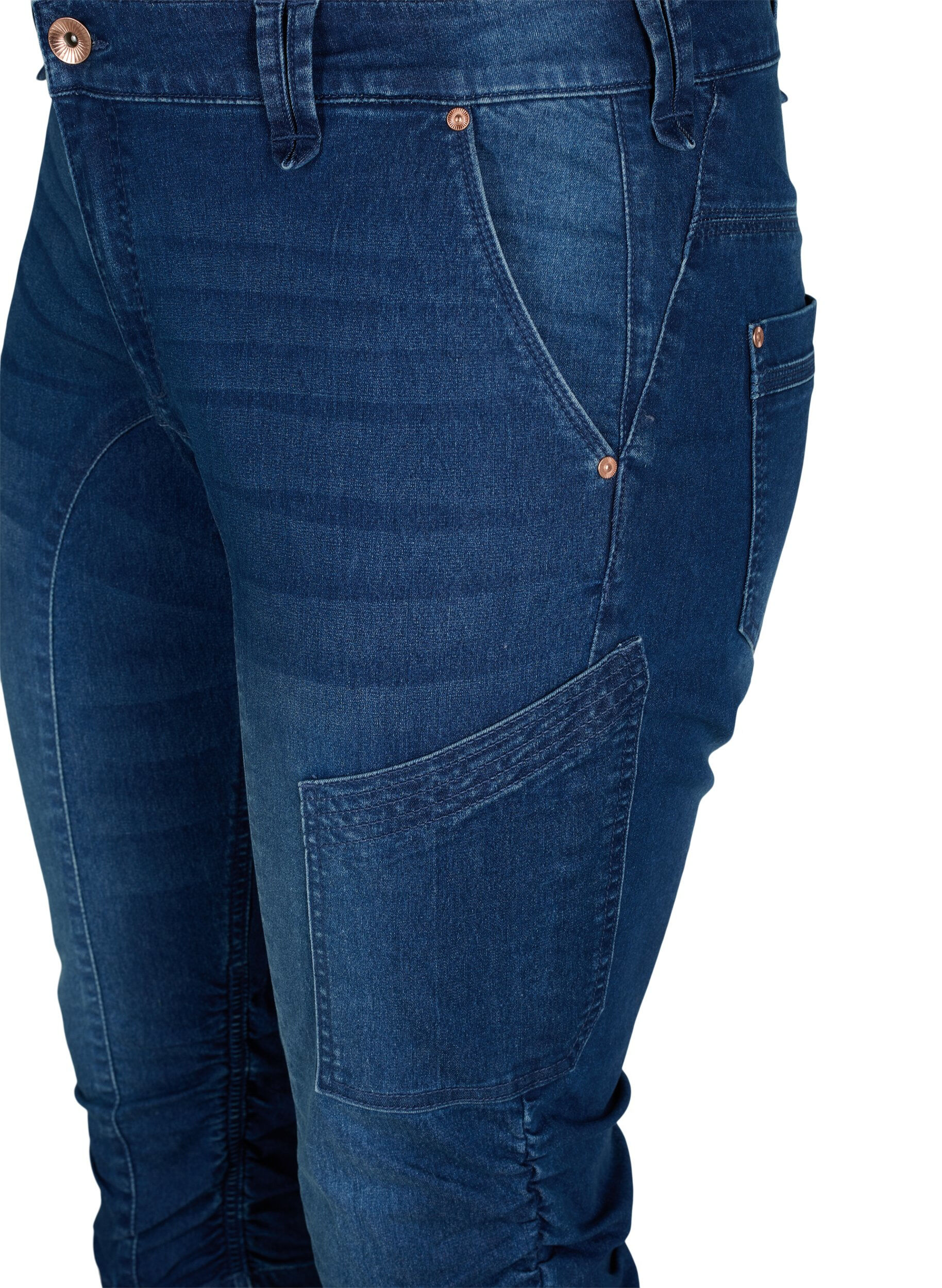 Zizzifashion Slim fit capri jeans with pockets, Blue, Packshot image number 2