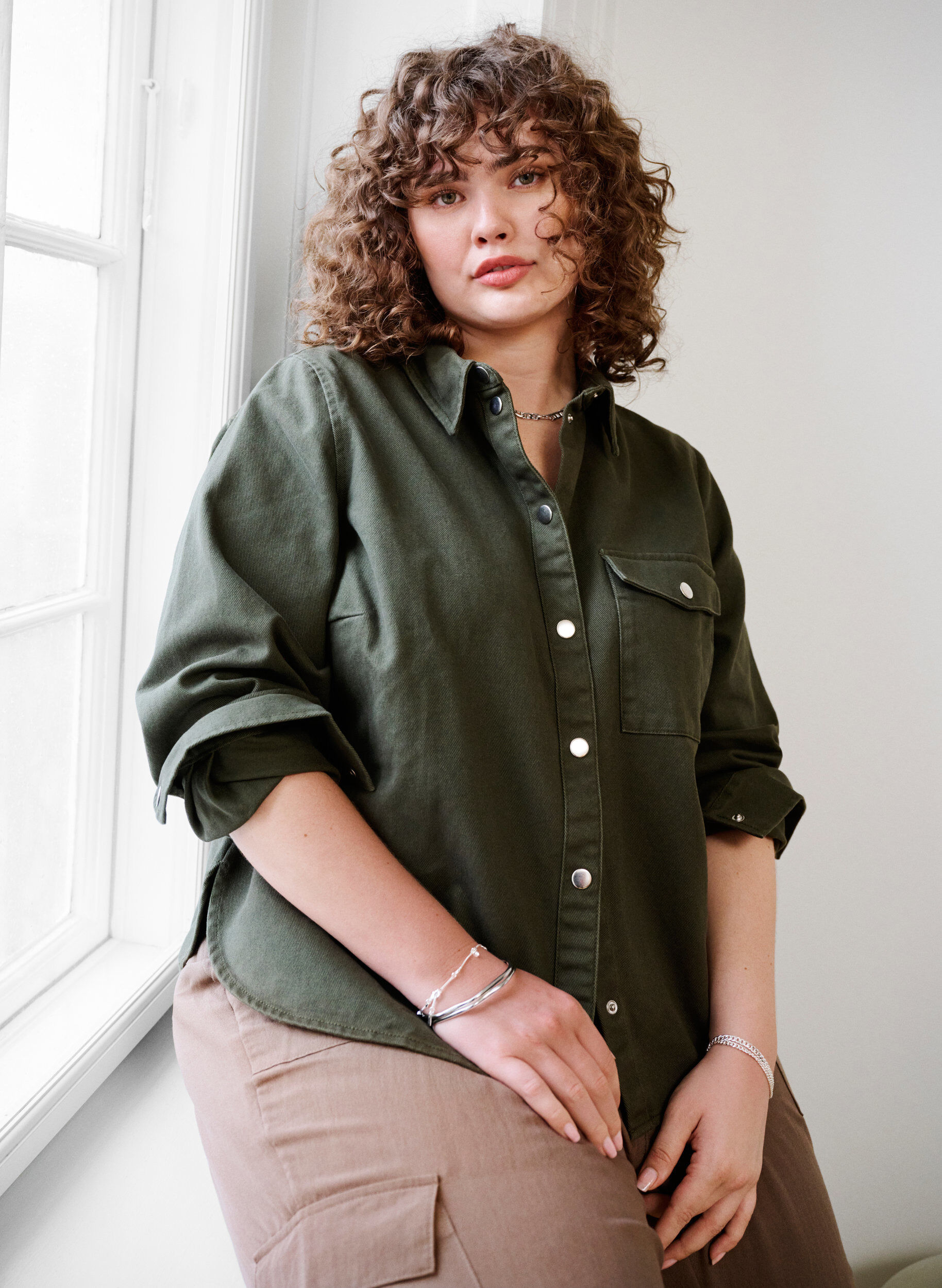 Zizzifashion Canvas jacket with buttons, Forest Night, Image image number 0