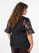 Organza-look party blouse with a tone-on-tone pattern, Black, Model image number 2