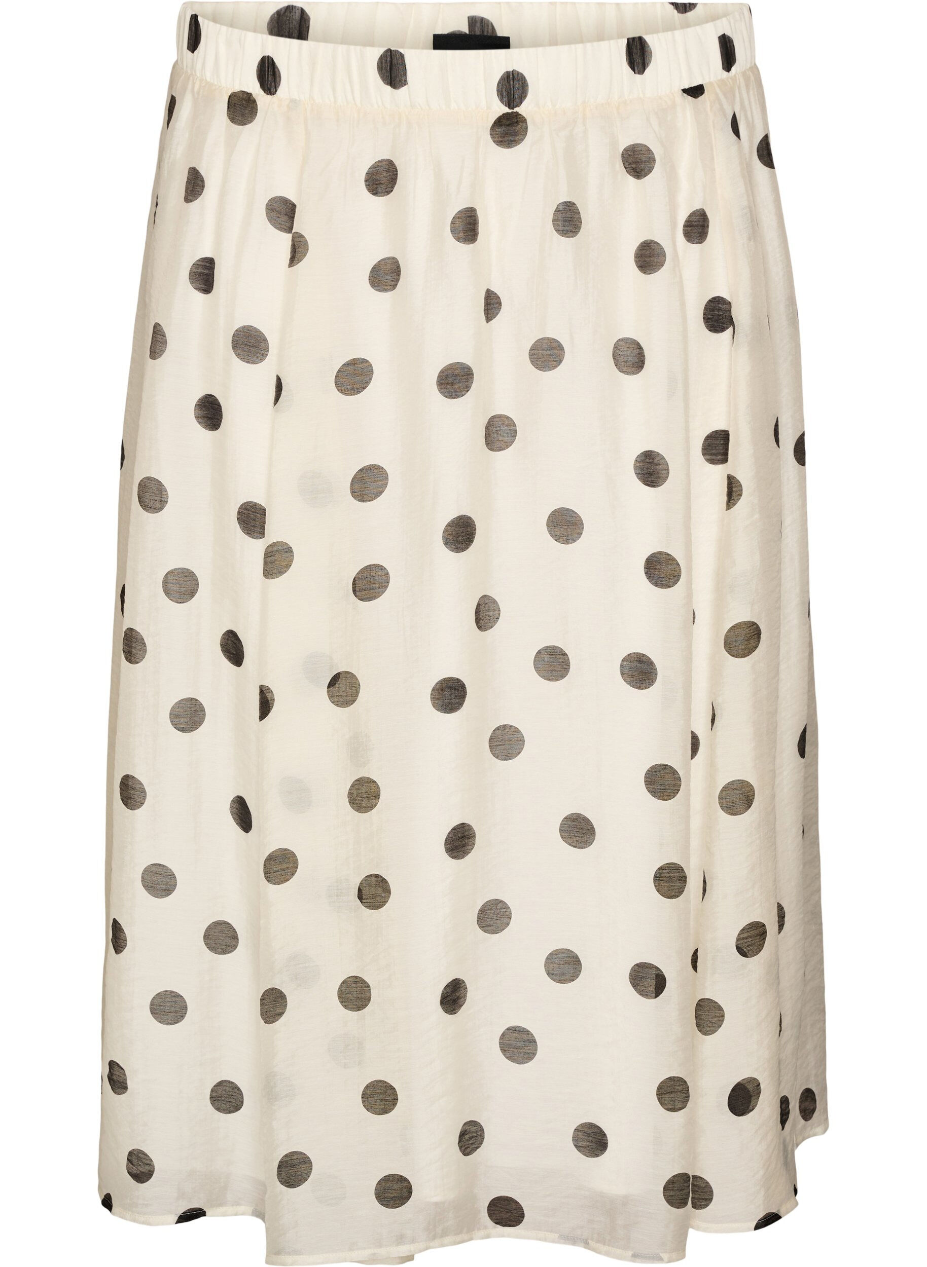 A-line midi skirt with polka dots