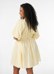 Short small check dress with balloon sleeves, Yellow, Model image number 2