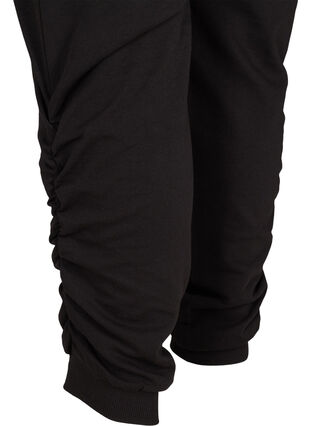 Loose joggers with ruching, Black, Packshot image number 3