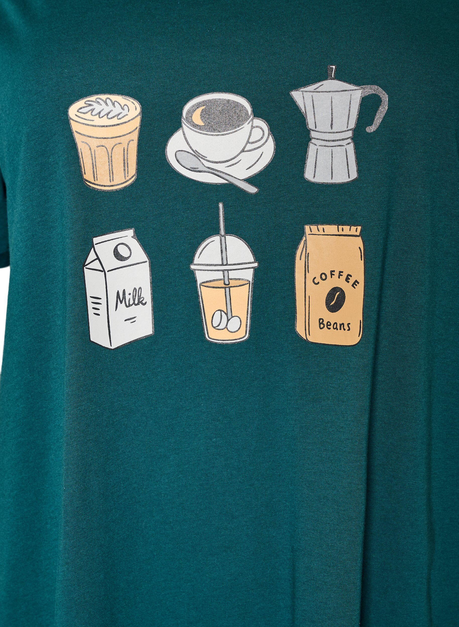ZizzifashionShort-sleeved nightgown in organic cotton, Green, Packshot image number 2